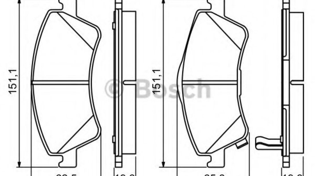 Set placute frana,frana disc TOYOTA COROLLA Limuzina (E15) (2006 - 2016) BOSCH 0 986 494 187 piesa NOUA