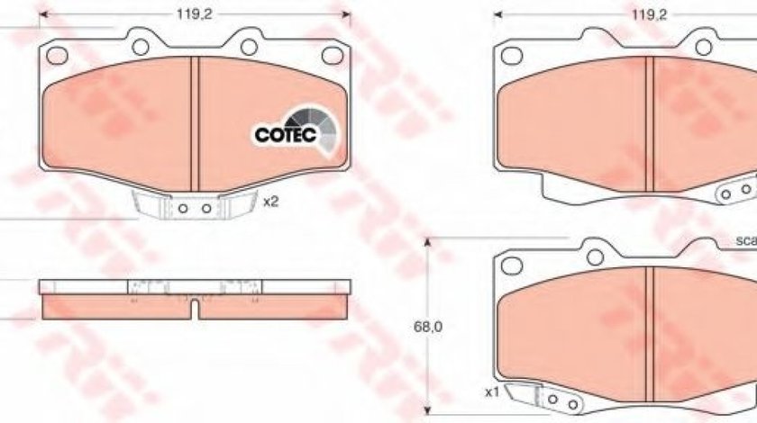 Set placute frana,frana disc TOYOTA HILUX II pick-up (LN8, RN5, LN6, YN6, YN5, LN5, RN6) (1983 - 2005) TRW GDB797 piesa NOUA