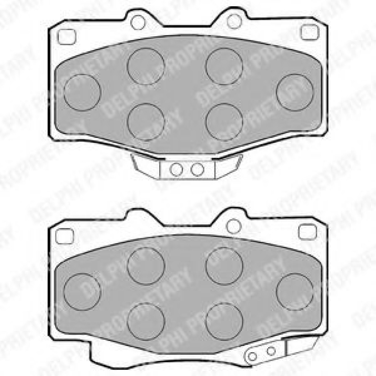 Set placute frana,frana disc TOYOTA HILUX II pick-up (LN8, RN5, LN6, YN6, YN5, LN5, RN6) (1983 - 2005) DELPHI LP854 piesa NOUA