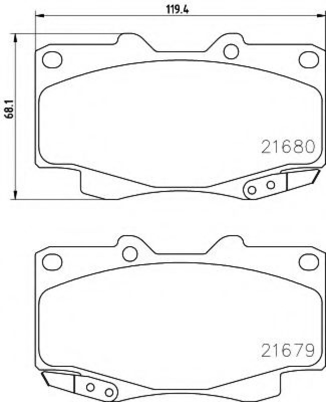 Set placute frana,frana disc TOYOTA HILUX III pick-up (KUN, TGN, LAN, GGN) (2004 - 2016) TEXTAR 2168001 piesa NOUA