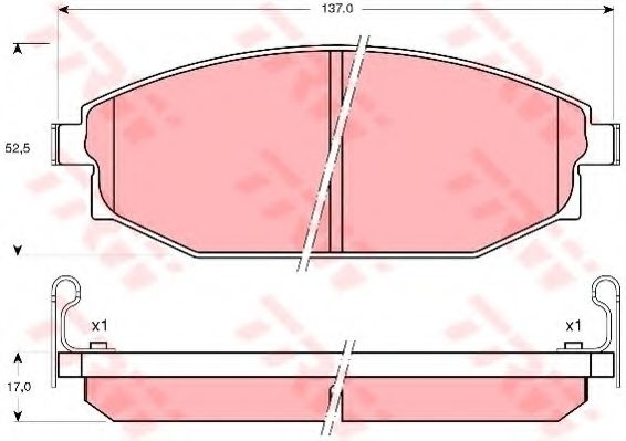 Set placute frana,frana disc TOYOTA HILUX III pick-up (KUN, TGN, LAN, GGN) (2004 - 2016) TRW GDB3232 piesa NOUA