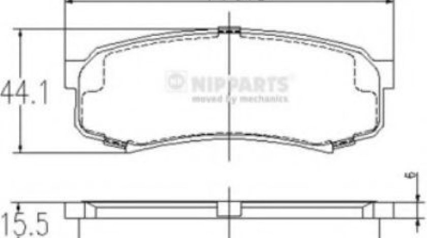 Set placute frana,frana disc TOYOTA HILUX autoturism de teren, inchis (RZN1_, LN1_) (1995 - 2005) NIPPARTS J3612010 piesa NOUA