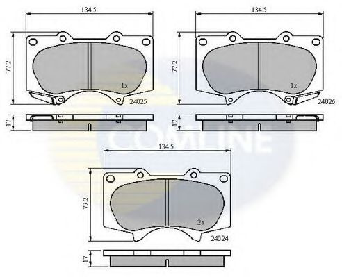 Set placute frana,frana disc TOYOTA LAND CRUISER (LJ12, KZJ12, TRJ12, KDJ12, GRJ12) (2002 - 2009) COMLINE CBP31201 piesa NOUA