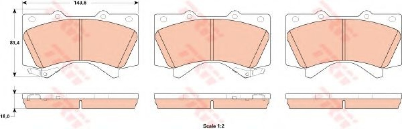 Set placute frana,frana disc TOYOTA LAND CRUISER 200 (VDJ2_, UZJ2_) (2007 - 2016) TRW GDB3524 piesa NOUA