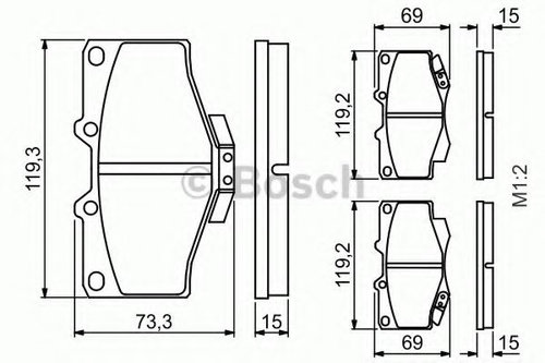 Set placute frana,frana disc TOYOTA LAND CRUISER 90 (J9) (1995 - 2016) BOSCH 0 986 424 268 piesa NOU...