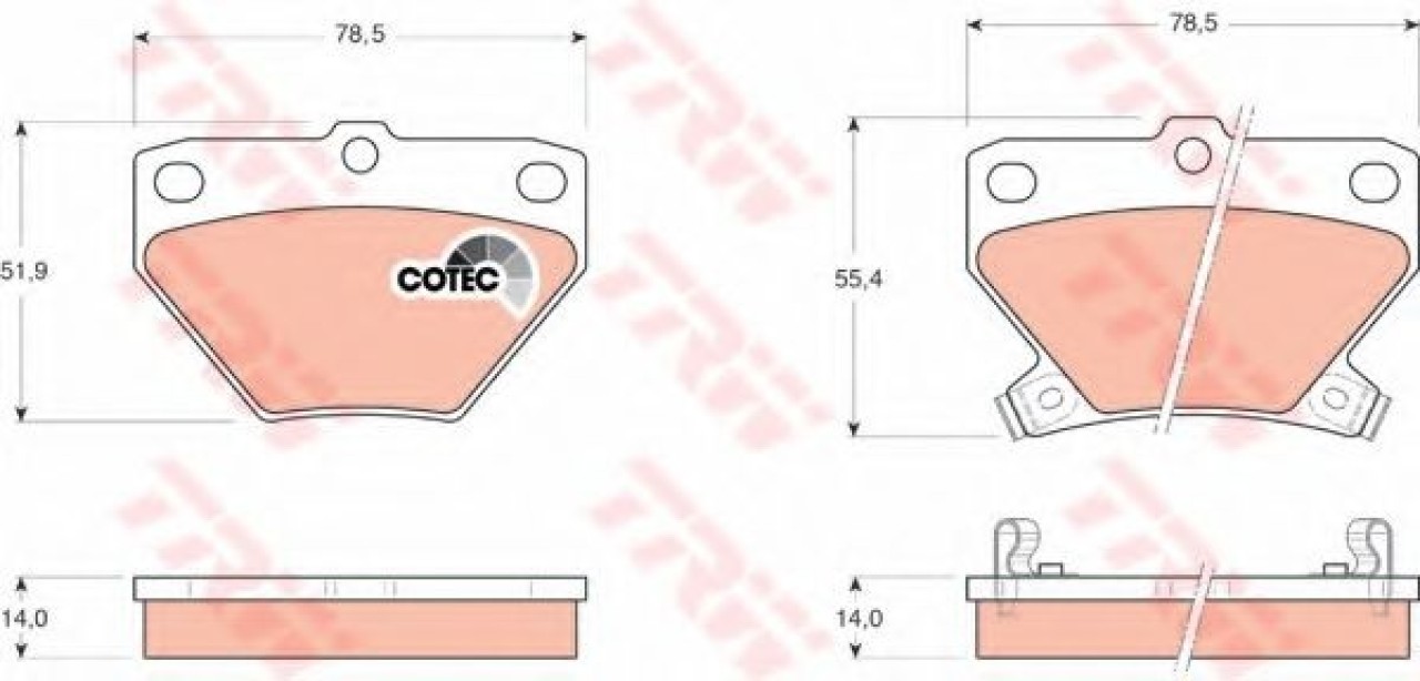 Set placute frana,frana disc TOYOTA PRIUS Hatchback (NHW2) (2003 - 2009) TRW GDB3243 piesa NOUA