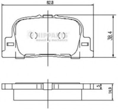 Set placute frana,frana disc TOYOTA PRIUS Hatchback (NHW2) (2003 - 2009) NIPPARTS J3612032 piesa NOUA