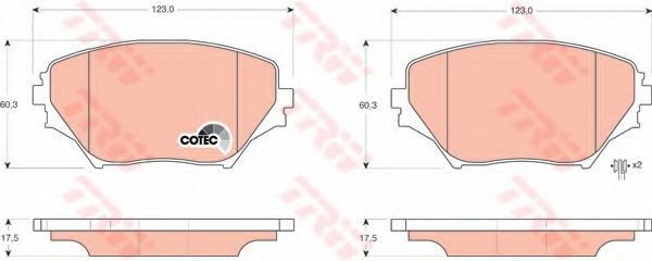 Set placute frana,frana disc TOYOTA RAV 4 II (CLA2, XA2, ZCA2, ACA2) (2000 - 2005) TRW GDB3251 piesa NOUA