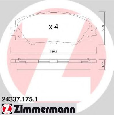 Set placute frana,frana disc TOYOTA RAV 4 III (ACA3, ACE, ALA3, GSA3, ZSA3) (2005 - 2016) ZIMMERMANN 24337.175.1 piesa NOUA