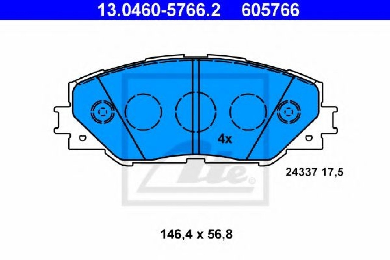 Set placute frana,frana disc TOYOTA RAV 4 IV (WWA4, AVA4, ZSA4, ALA4) (2012 - 2016) ATE 13.0460-5766.2 piesa NOUA