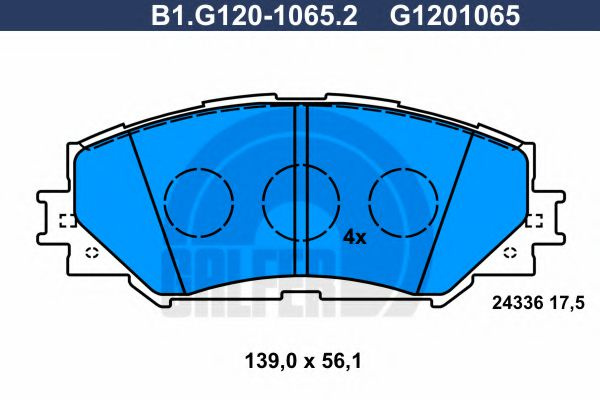 Set placute frana,frana disc TOYOTA URBAN CRUISER (NSP1, NLP1, ZSP1, NCP11) (2007 - 2016) GALFER B1.G120-1065.2 piesa NOUA