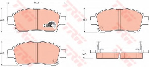 Set placute frana,frana disc TOYOTA YARIS (P1) (1999 - 2005) TRW GDB3218 piesa NOUA