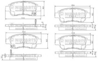 Set placute frana,frana disc TOYOTA YARIS (P1) (1999 - 2005) NIPPARTS J3602086 piesa NOUA