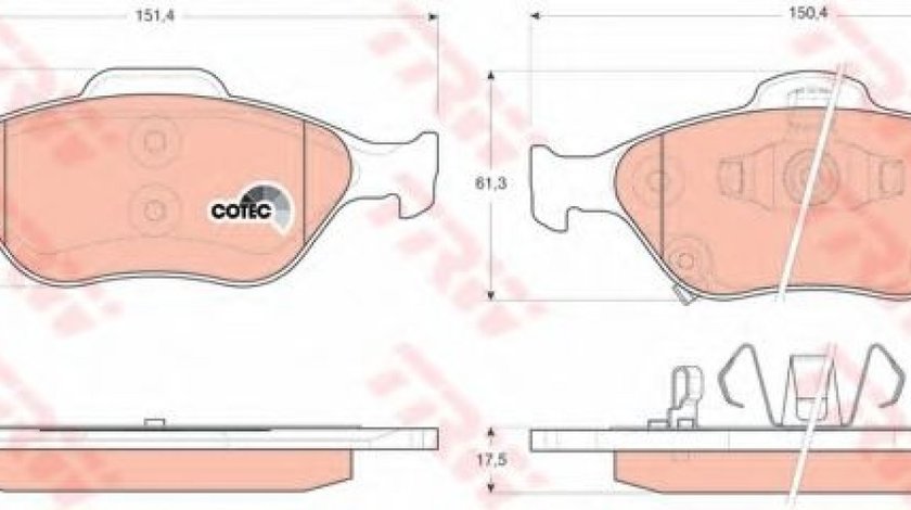 Set placute frana,frana disc TOYOTA YARIS (P13) (2010 - 2016) TRW GDB3457 piesa NOUA