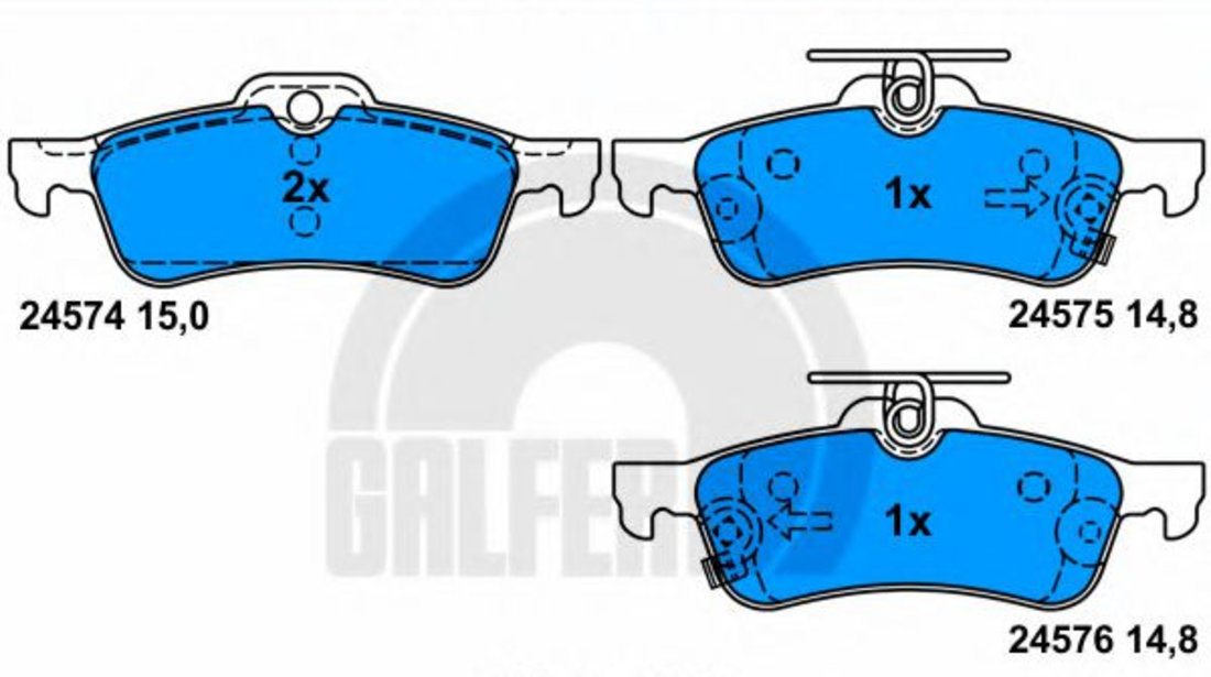 Set placute frana,frana disc TOYOTA YARIS (P9) (2005 - 2013) GALFER B1.G102-0666.2 piesa NOUA