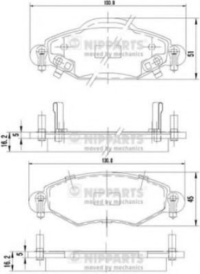 Set placute frana,frana disc TOYOTA YARIS (P9) (2005 - 2013) NIPPARTS J3602113 piesa NOUA