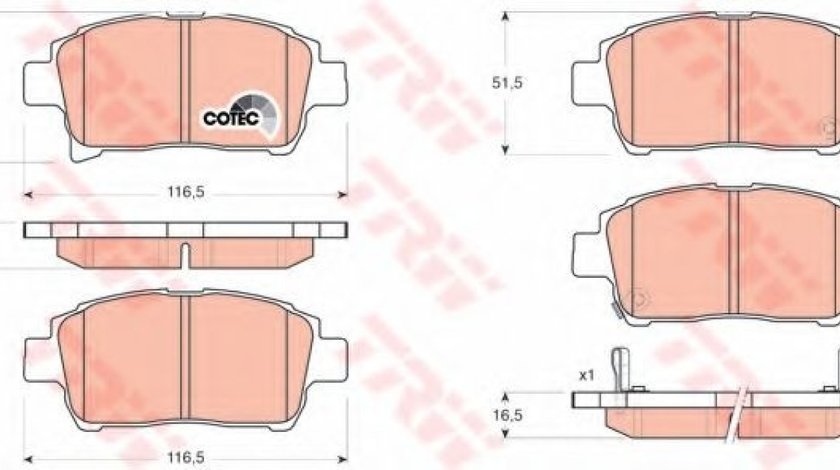 Set placute frana,frana disc TOYOTA YARIS VERSO (NLP2, NCP2) (1999 - 2005) TRW GDB3317 piesa NOUA