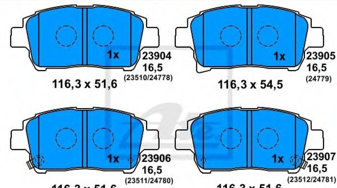 Set placute frana,frana disc TOYOTA YARIS VERSO (NLP2, NCP2) (1999 - 2005) ATE 13.0460-5810.2 piesa NOUA