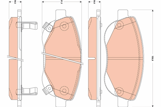 Set Placute Frana,frana Disc Trw Toyota GDB3511