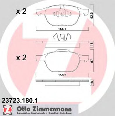 Set placute frana,frana disc VOLVO C30 (2006 - 2012) ZIMMERMANN 23723.180.1 piesa NOUA