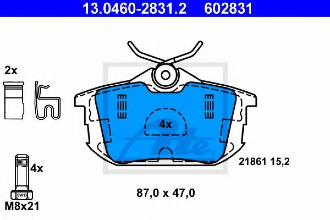 Set placute frana,frana disc VOLVO S40 I (VS) (1995 - 2004) ATE 13.0460-2831.2 piesa NOUA