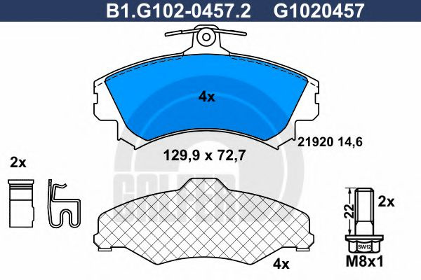 Set placute frana,frana disc VOLVO S40 I (VS) (1995 - 2004) GALFER B1.G102-0457.2 piesa NOUA