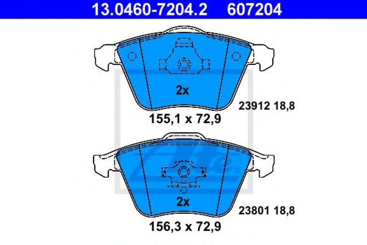 Set placute frana,frana disc VOLVO S40 II (MS) (2004 - 2016) ATE 13.0460-7204.2 piesa NOUA