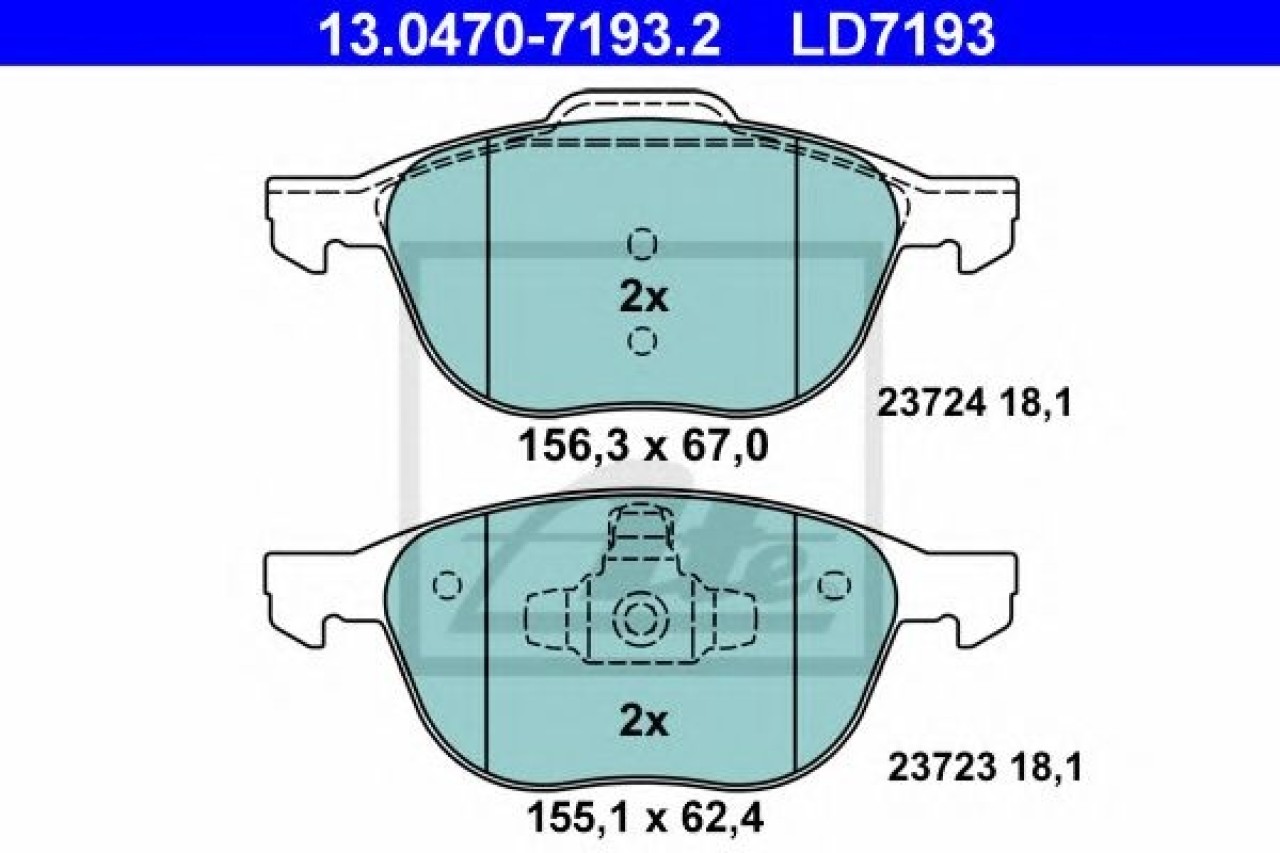 Set placute frana,frana disc VOLVO S40 II (MS) (2004 - 2016) ATE 13.0470-7193.2 piesa NOUA