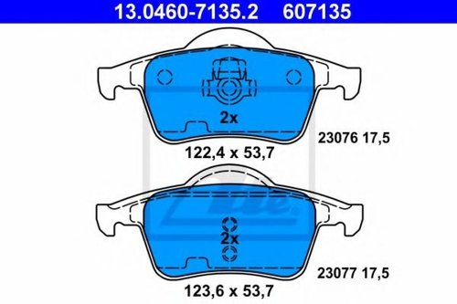 Set placute frana,frana disc VOLVO S60 I (2000 - 2010) ATE 13.0460-7135.2 piesa NOUA