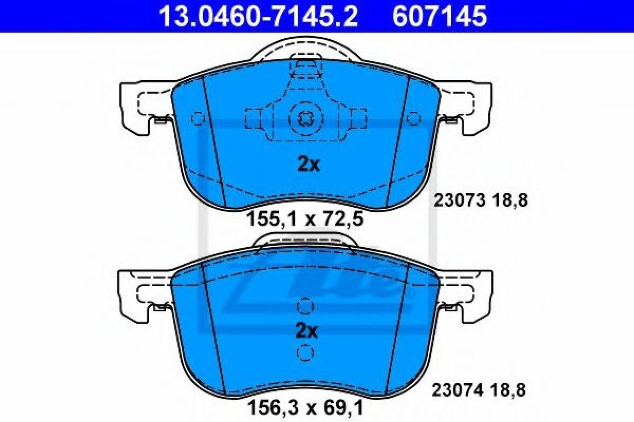 Set placute frana,frana disc VOLVO S80 I (TS, XY) (1998 - 2006) ATE 13.0460-7145.2 piesa NOUA