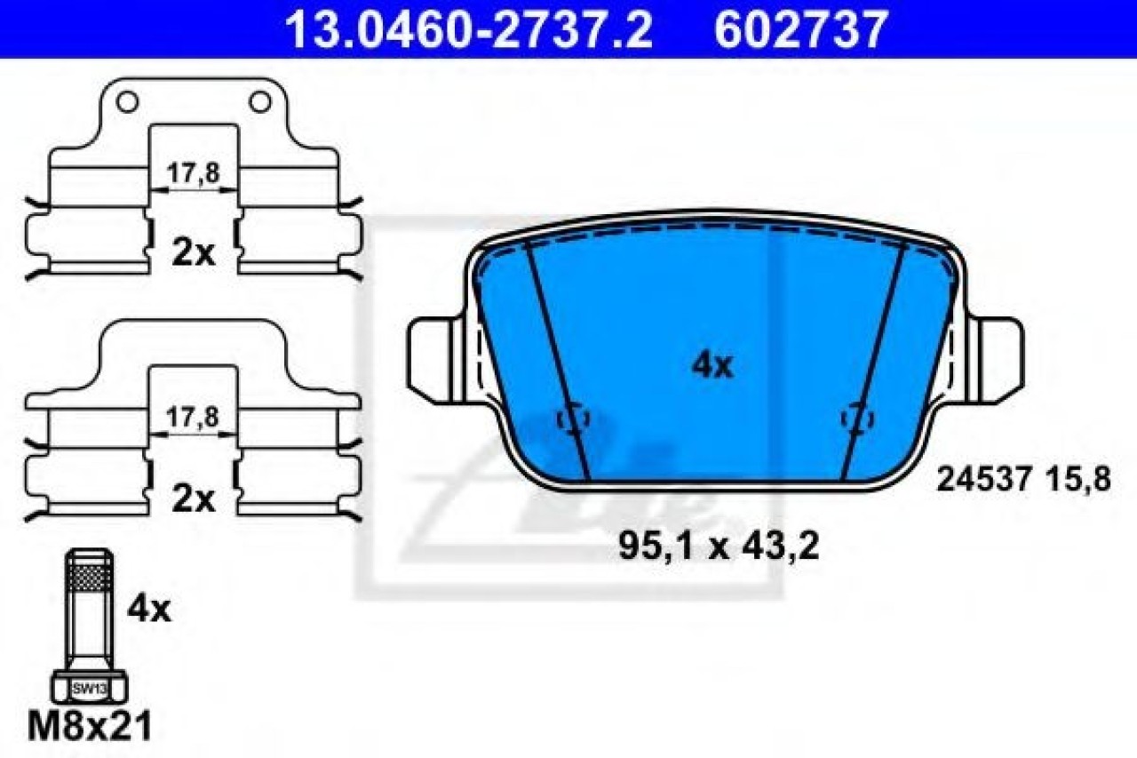 Set placute frana,frana disc VOLVO S80 II (AS) (2006 - 2016) ATE 13.0460-2737.2 piesa NOUA