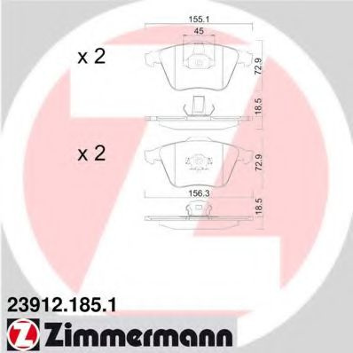 Set placute frana,frana disc VOLVO V40 Hatchback (2012 - 2016) ZIMMERMANN 23912.185.1 piesa NOUA