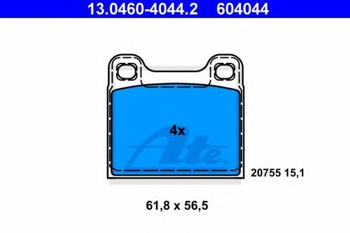 Set placute frana,frana disc VOLVO V70 I (LV) (1996 - 2000) ATE 13.0460-4044.2 piesa NOUA