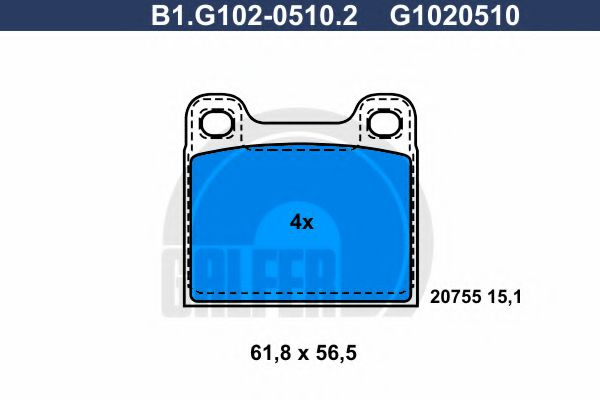 Set placute frana,frana disc VOLVO V70 I (LV) (1996 - 2000) GALFER B1.G102-0510.2 piesa NOUA