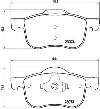 Set placute frana,frana disc VOLVO V70 II (SW) (2000 - 2007) BREMBO P 86 016 piesa NOUA