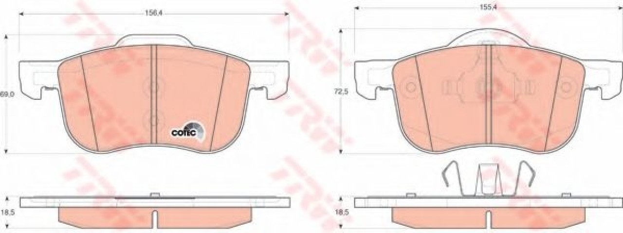 Set placute frana,frana disc VOLVO V70 II (SW) (2000 - 2007) TRW GDB1388 piesa NOUA