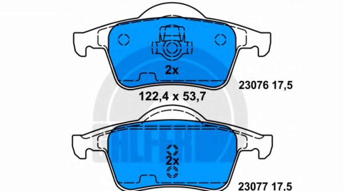 Set placute frana,frana disc VOLVO V70 II (SW) (2000 - 2007) GALFER B1.G102-0480.2 piesa NOUA