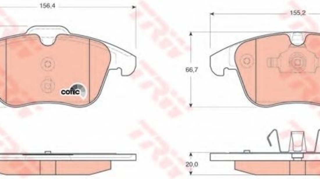 Set placute frana,frana disc VOLVO V70 III (BW) (2007 - 2016) TRW GDB1683 piesa NOUA