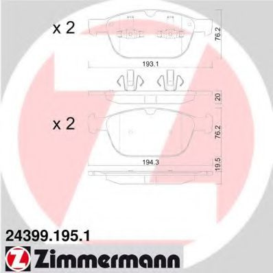 Set placute frana,frana disc VOLVO XC60 (2008 - 2016) ZIMMERMANN 24399.195.1 piesa NOUA