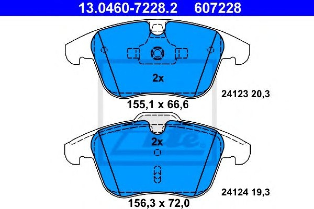 Set placute frana,frana disc VOLVO XC70 II (2007 - 2016) ATE 13.0460-7228.2 piesa NOUA