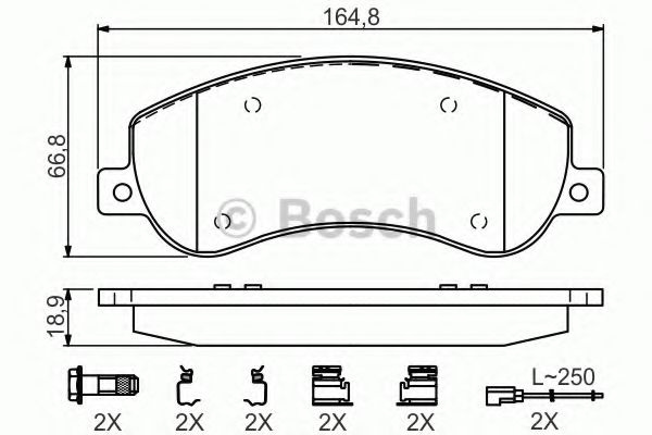 Set placute frana,frana disc VW AMAROK (2H, S1B) (2010 - 2016) BOSCH 0 986 494 624 piesa NOUA