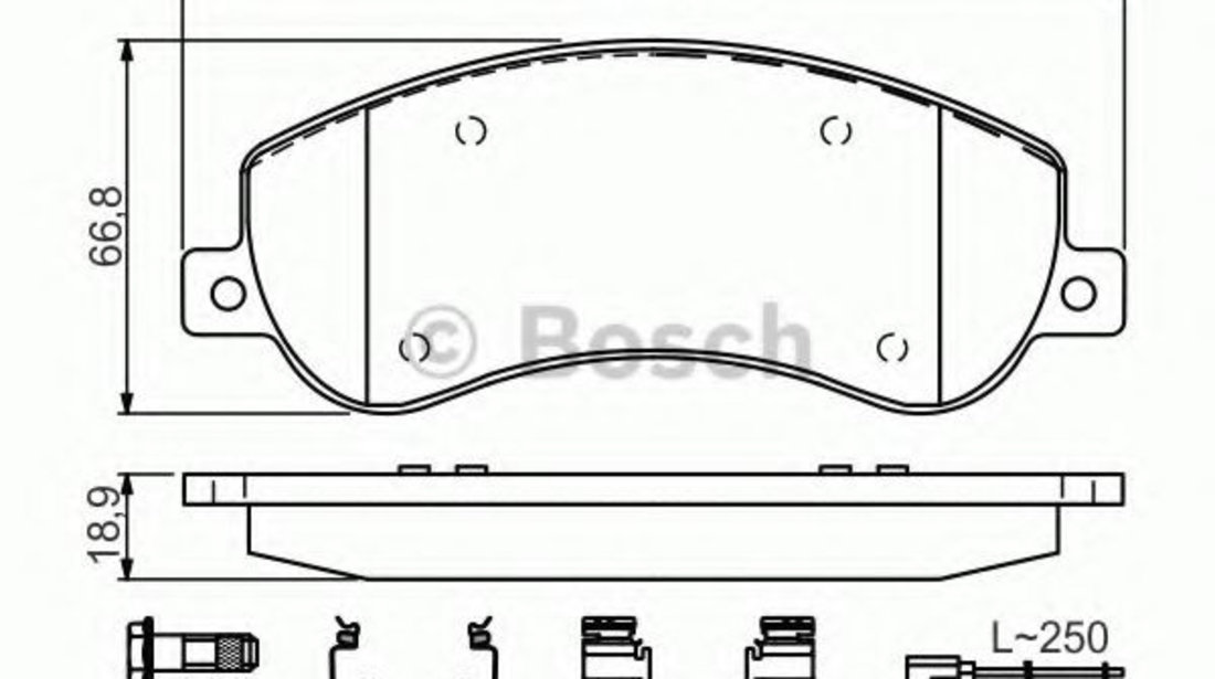 Set placute frana,frana disc VW AMAROK (2H, S1B) (2010 - 2016) BOSCH 0 986 494 624 piesa NOUA