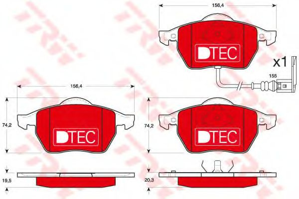 Set placute frana,frana disc VW BORA (1J2) (1998 - 2005) TRW GDB1403DTE piesa NOUA