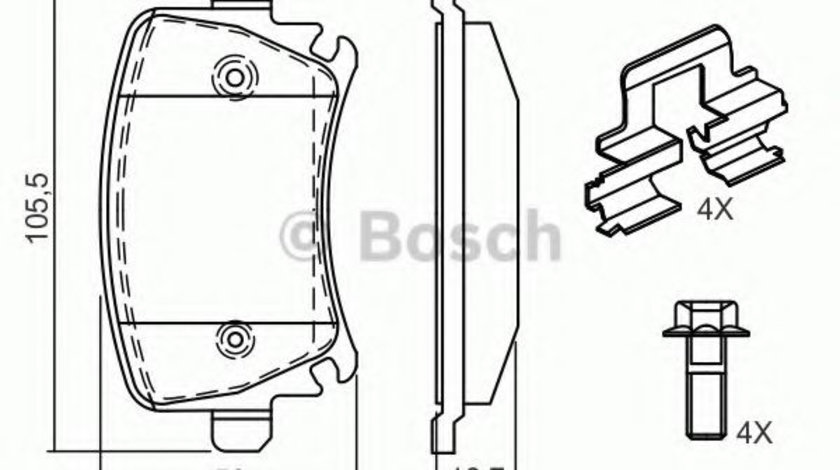 Set placute frana,frana disc VW CADDY III Caroserie (2KA, 2KH, 2CA, 2CH) (2004 - 2016) BOSCH 0 986 494 595 piesa NOUA