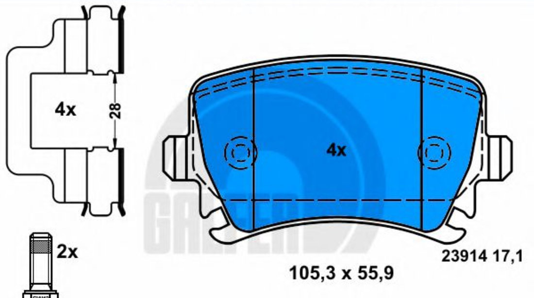 Set placute frana,frana disc VW CC (358) (2011 - 2016) GALFER B1.G102-0734.2 piesa NOUA