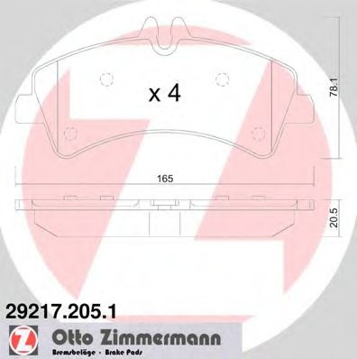 Set placute frana,frana disc VW CRAFTER 30-50 caroserie (2E) (2006 - 2016) ZIMMERMANN 29217.205.1 piesa NOUA