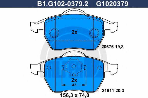 Set placute frana,frana disc VW GOLF III (1H1) (1991 - 1998) GALFER B1.G102-0379.2 piesa NOUA