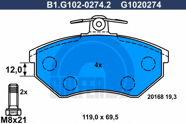 Set placute frana,frana disc VW GOLF III Cabriolet (1E7) (1993 - 1998) GALFER B1.G102-0274.2 piesa NOUA