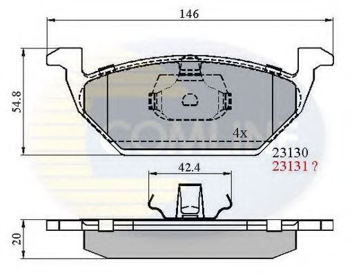 Set placute frana,frana disc VW GOLF IV (1J1) (1997 - 2005) COMLINE CBP0737 piesa NOUA