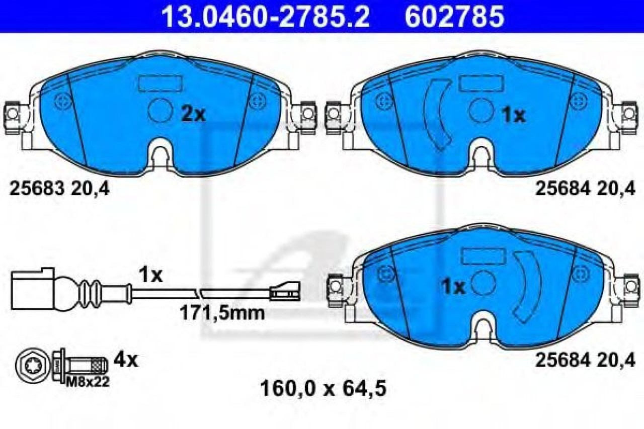 Set placute frana,frana disc VW GOLF SPORTSVAN (AM1) (2014 - 2016) ATE 13.0460-2785.2 piesa NOUA